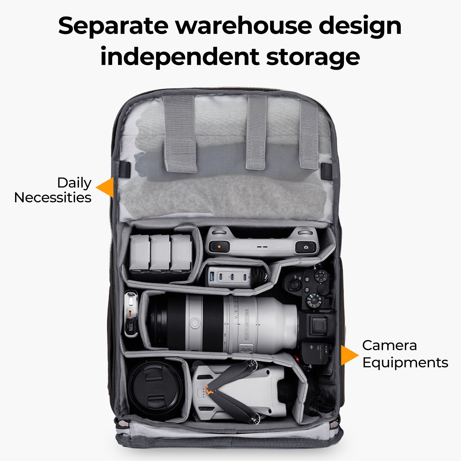 K&F 20L Camera Backpack, Lightweight Large Capacity Camera Bag with Rain Cover for 15.6 Inch Laptop (orange) K&F 20L Camera Backpack, Lightweight Large Capacity Camera Bag with Rain Cover for 15.6 Inch Laptop (orange)